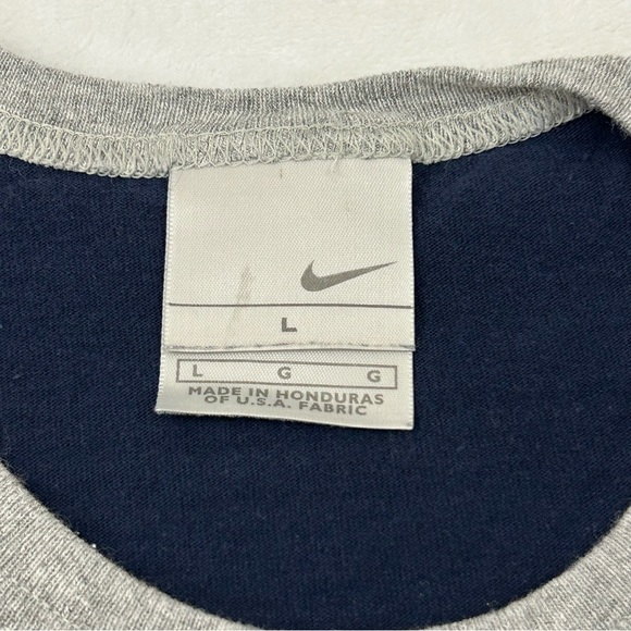 Vintage Y2K 2000s Nike Swoosh Logo Sportswear Navy Blue Cotton T-Shirt Men’s L - Picture 3 of 7